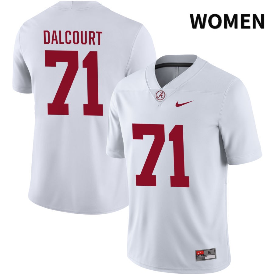 Alabama Crimson Tide Women's Darrian Dalcourt #71 NIL White 2022 NCAA Authentic Stitched College Football Jersey JX16W00AO